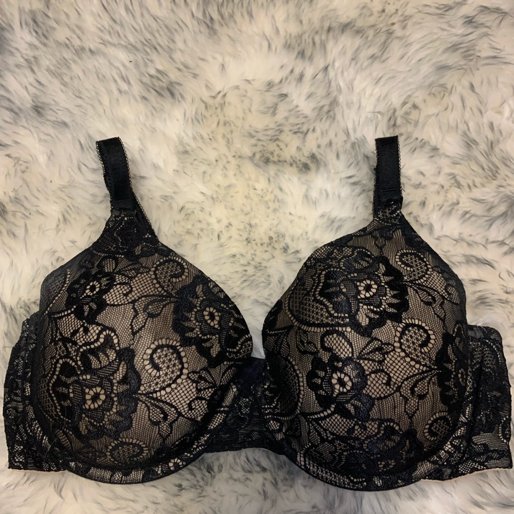 Motherhood maternity black lace nursing bra